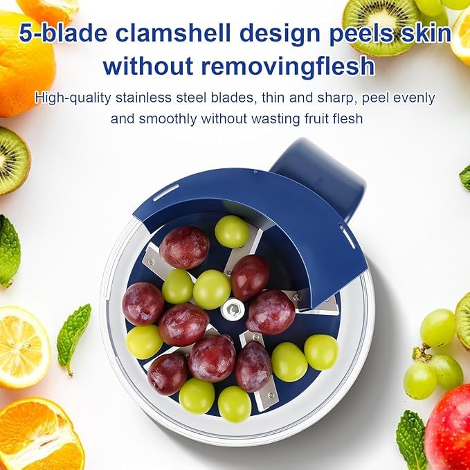 Automatic Garlic/Fruit Peeler Machine | Garlic & Grape Peeler | 5-Blade Tomato Skin Remover | Fast Small Fruit Peeling Tool