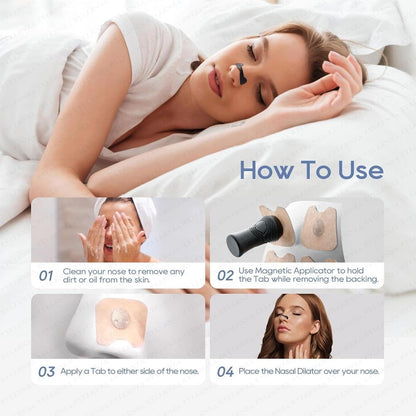 Magnetic Universal Nasal Strips | Breathing Nasal Strip | Anti Snoring Nose Clip | Skin Safe Sleep Nasal Strips | Nasal Dilators For Breathing | Starter Kit (15 Count)