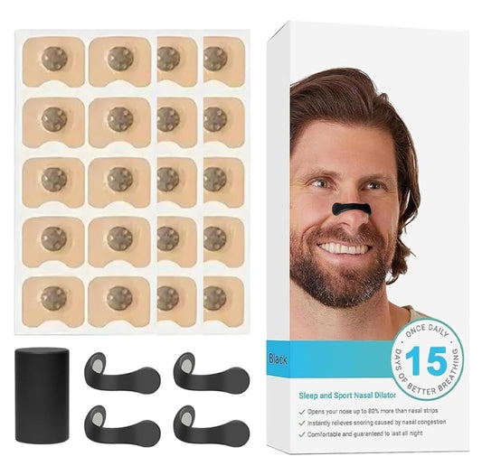 Magnetic Universal Nasal Strips | Breathing Nasal Strip | Anti Snoring Nose Clip | Skin Safe Sleep Nasal Strips | Nasal Dilators For Breathing | Starter Kit (15 Count)