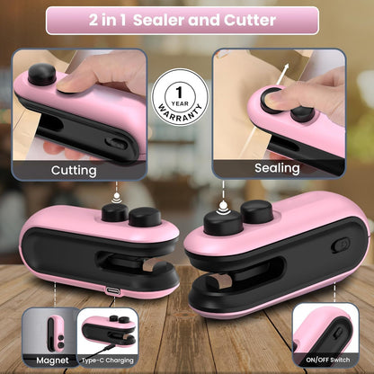 2-in-1 Portable Mini Sealing Machine for Food Packets