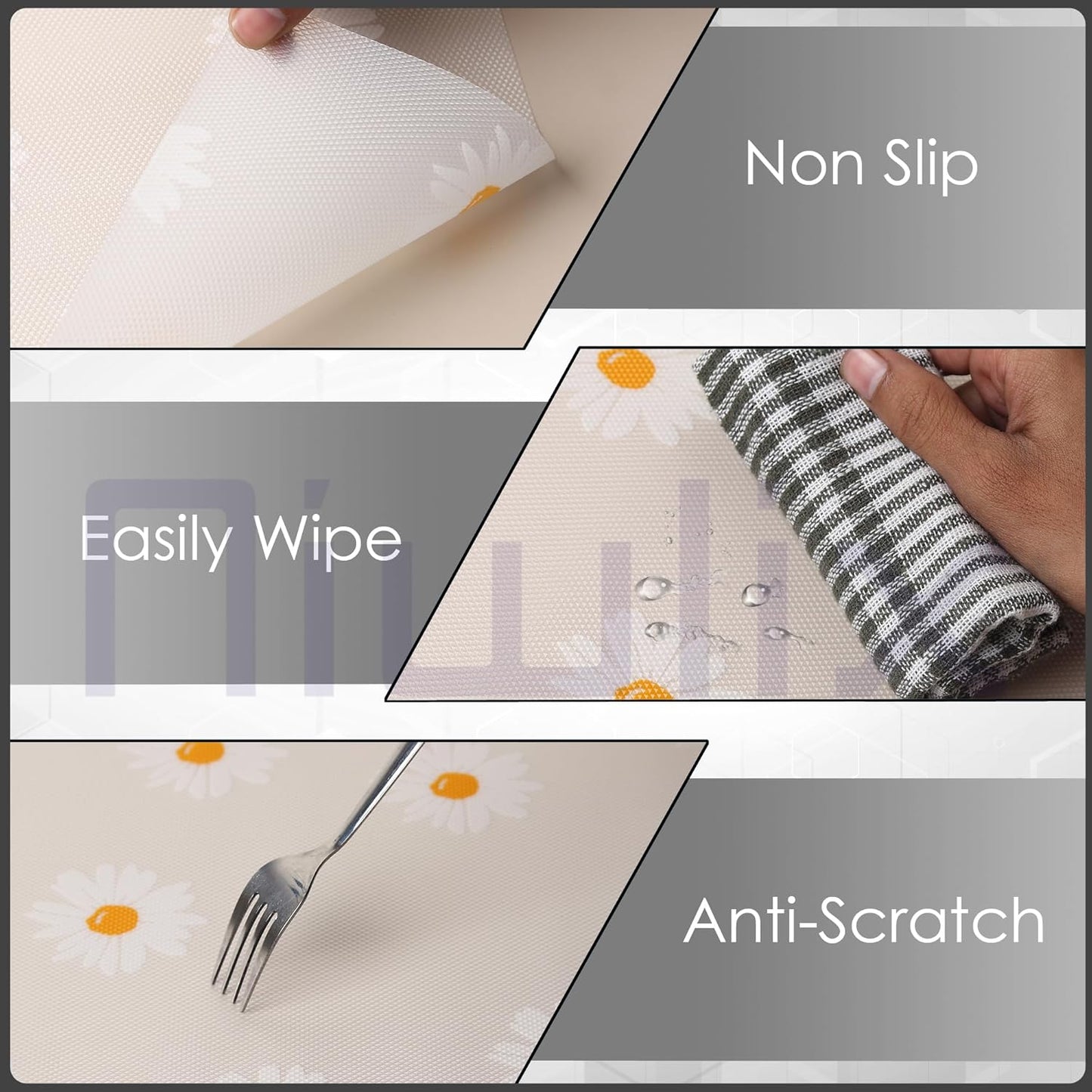 Anti Slip Drawer Mat Roll for Kitchen Shelf | Liners for Kitchen Shelves | Sheet for Fridge, Kitchens, Cabinet, Cupboard, Drawers, Wardrobe