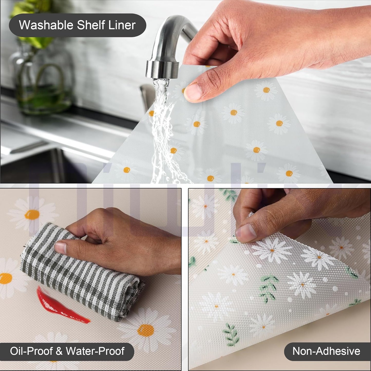Anti Slip Drawer Mat Roll for Kitchen Shelf | Liners for Kitchen Shelves | Sheet for Fridge, Kitchens, Cabinet, Cupboard, Drawers, Wardrobe